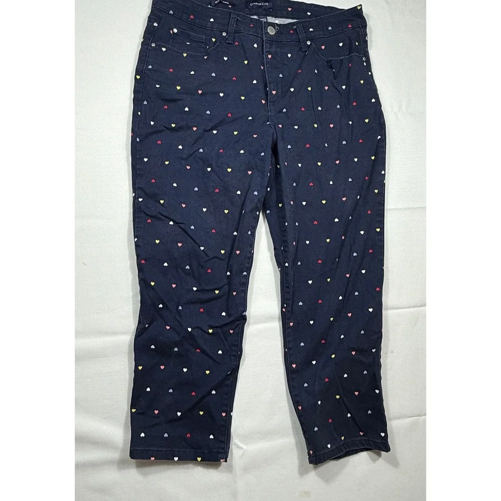 Charter Club Women's Heart Print Cropped Jeans Denim Pants Size‎ 10
